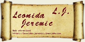 Leonida Jeremić vizit kartica